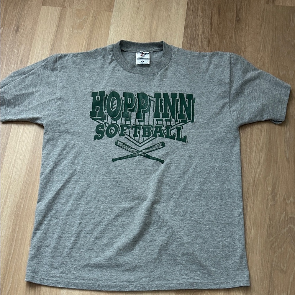 Jerzees Gray and Green Short Sleeve Tee